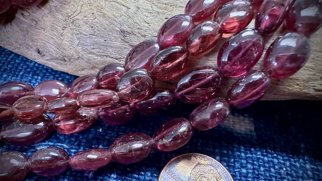 Garnet Bead Strand - Smooth Ovals - 12mm - 10mm - 16”