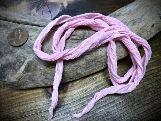 Side-Stitched Silk Ribbon - Light Pink