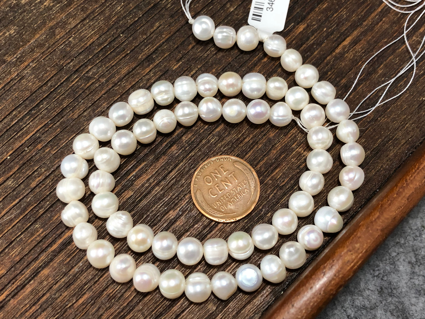 Ringed White Vintage Freshwater Pearls