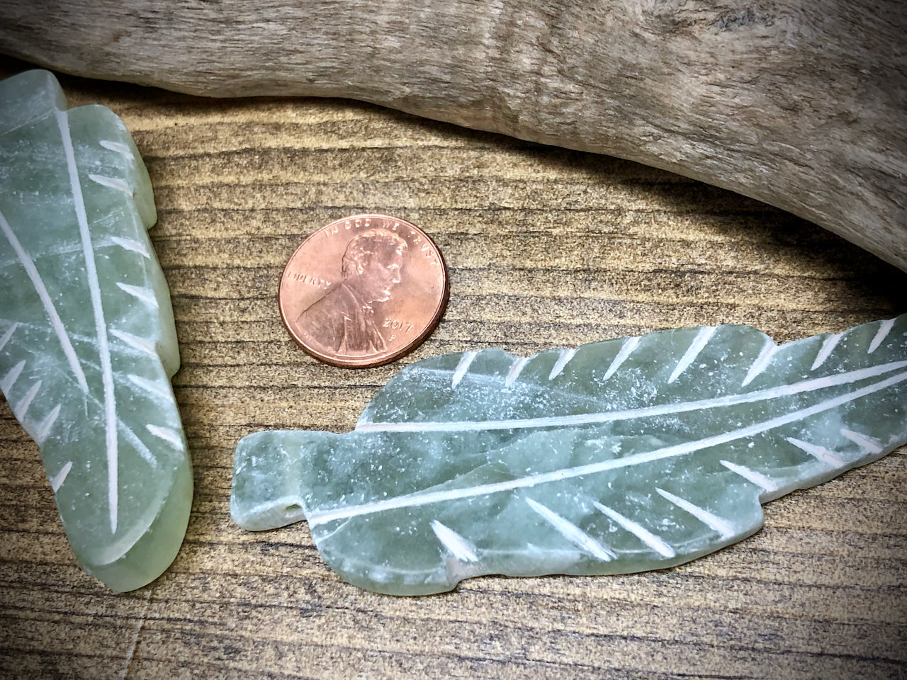 Serpentine Carved Leaf Pendant