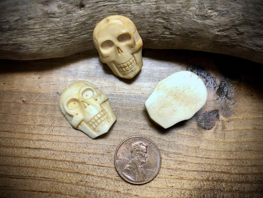 Indonesian Carved Bone Skull Bead