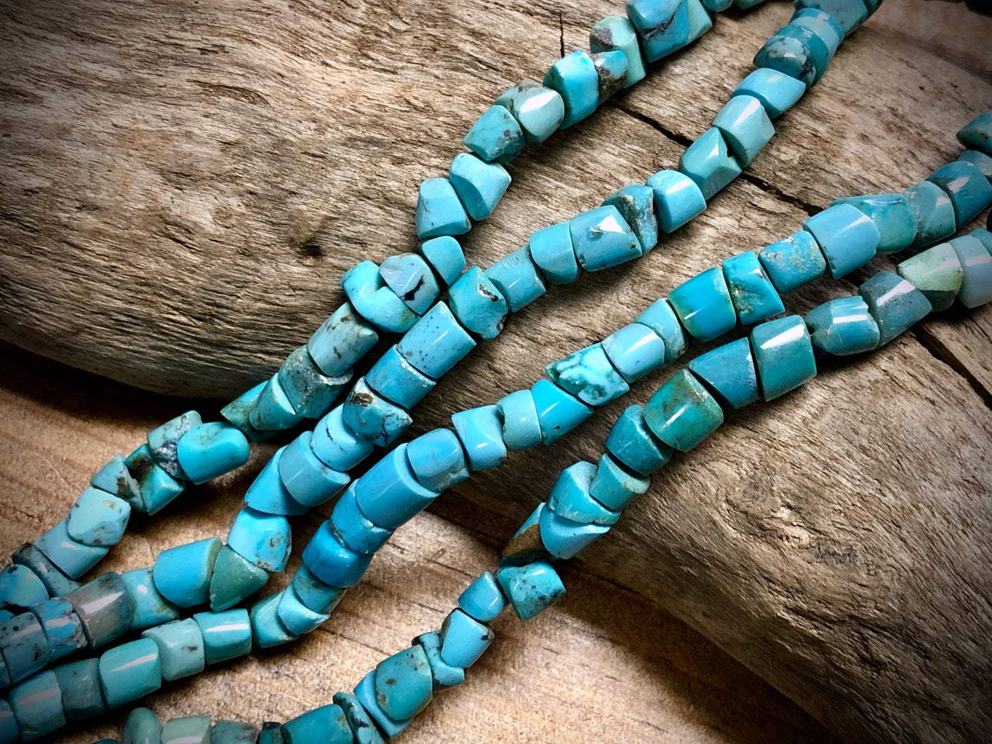 Turquoise Irregular Tubes - 2mm to 8mm - 15.5"