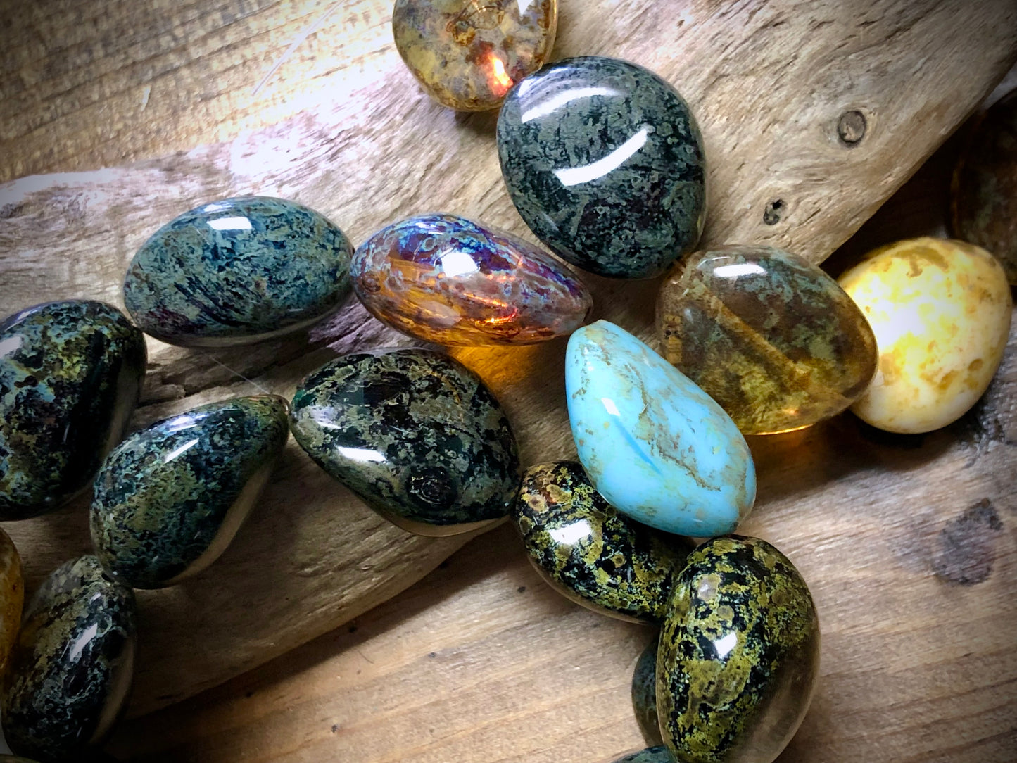 Czech Glass "Rocks" - 20mm x 25mm - 10"