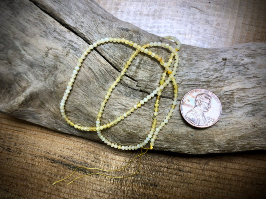 Multicolor Yellow Opal Faceted Rounds Bead Strand - 2mm - 15.5"