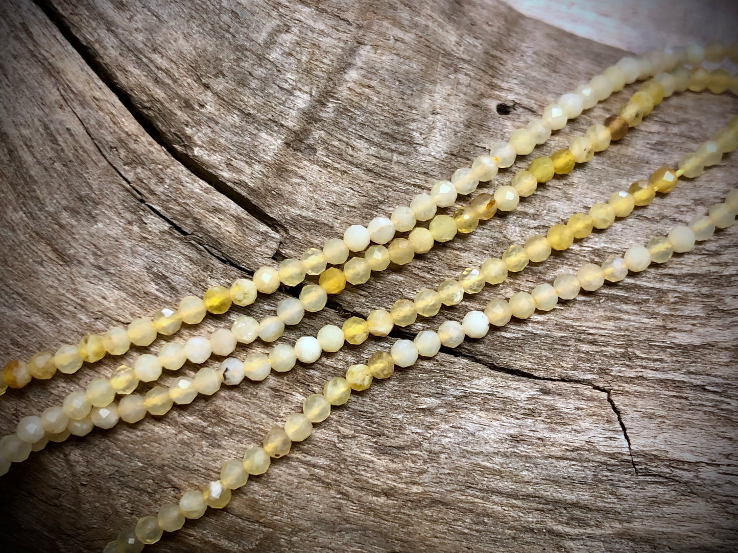 Multicolor Yellow Opal Faceted Rounds Bead Strand - 2mm - 15.5"