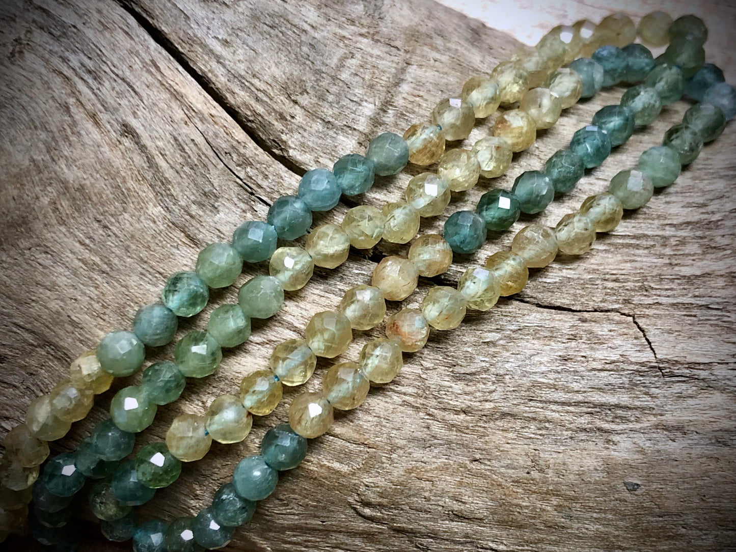 Multicolor Rainbow Apatite Faceted Rounds Bead Strand - 4mm - 15.5"