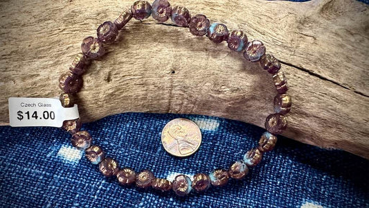 Czech Glass Bead Strand - Table-Cut Flowers - 9mm