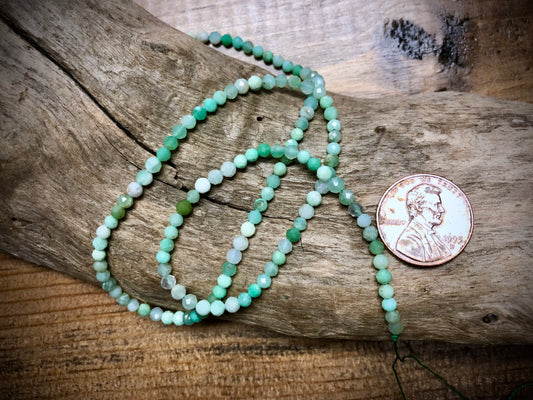 Multicolor Chrysoprase Faceted Rounds Bead Strand - 3mm - 15.5"