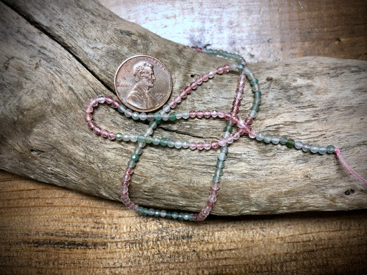 Strawberry Quartz Faceted Rounds Bead Strand - 2mm - 15.5"