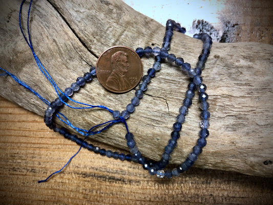 Iolite Grade A Faceted Rounds Bead Strand - 3.5mm - 15.5"