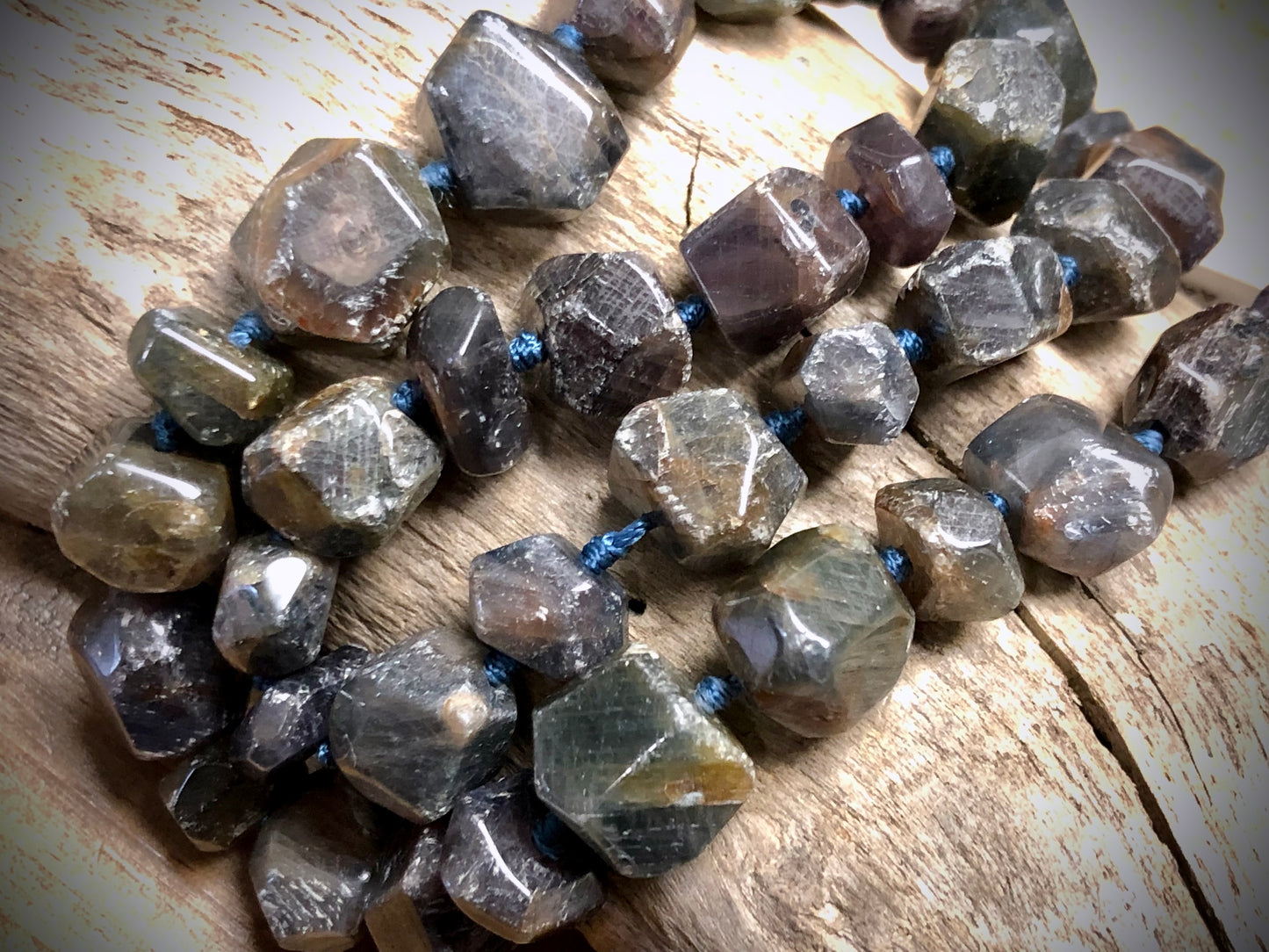 Sapphire Nuggets Bead Strand - 9mm x 12mm - 16"