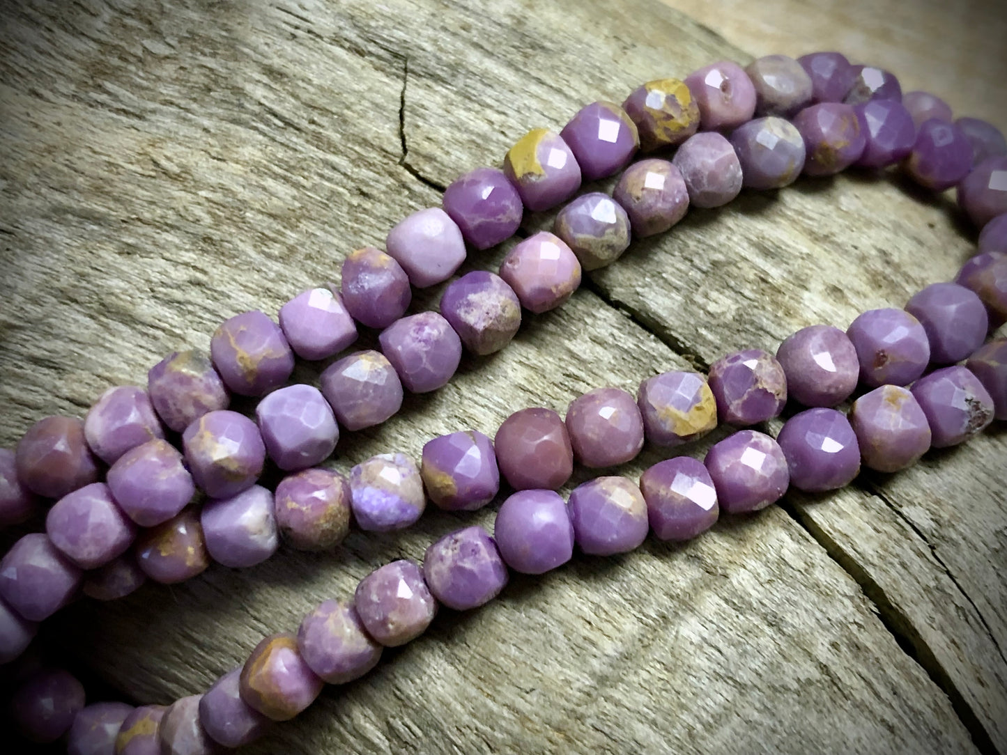 Phosphosiderite Faceted Cubes - 4mm - 15.5"