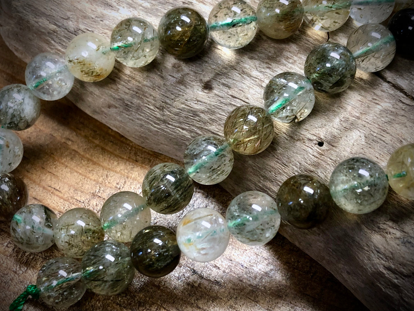Green Tourmaline Quartz Rounds - 10mm - 16"
