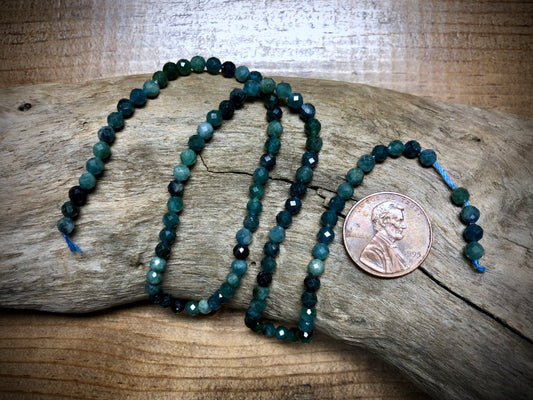 Blue Tourmaline Faceted Rounds - 4mm - 15.5"