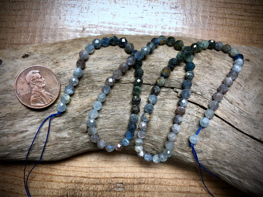 Kyanite Faceted Rounds - 4mm - 16"