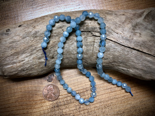 Aquamarine Faceted Rounds - Grade AA - 6mm - 15.5"