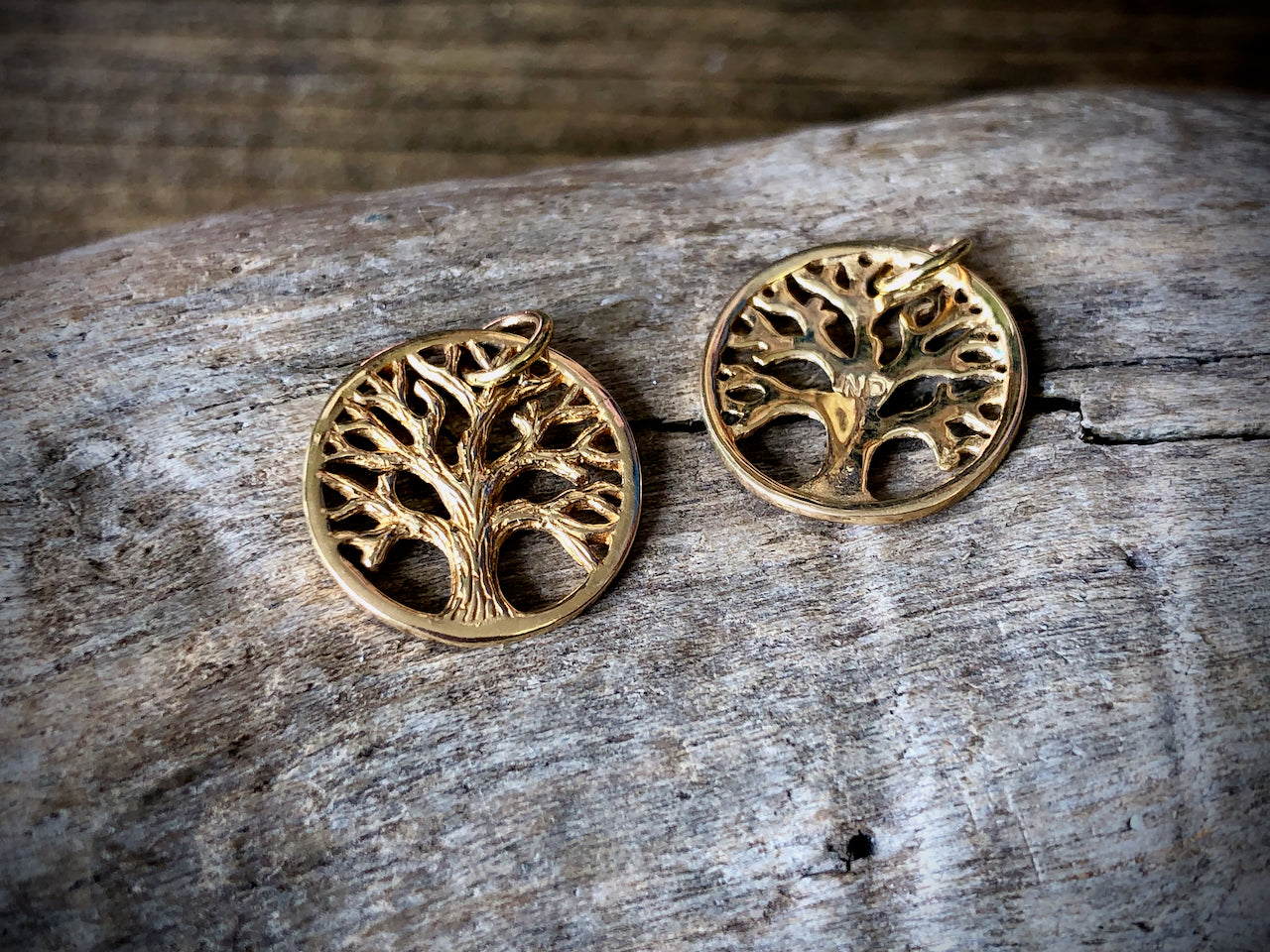 Textured Tree of Life Charm - Bronze