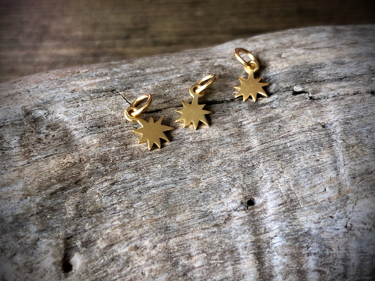 24k Gold Plated Tiny Starburst Charm