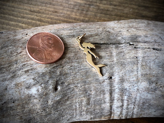 Bronze Flat Mermaid Charm/Pendant
