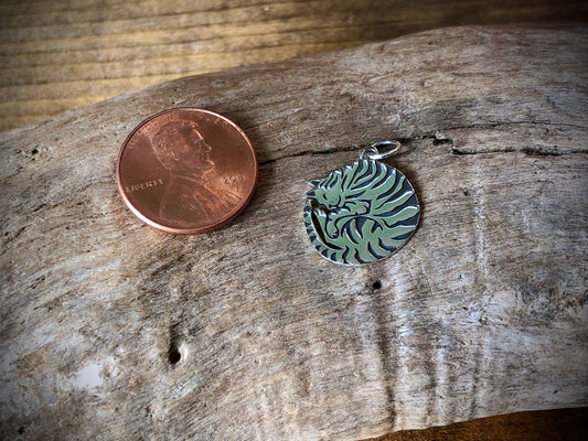 Sterling Curled Cat Charm