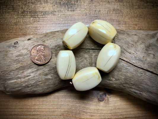 Faux Bone Vintage Plastic Strand - 24mm x 11mm