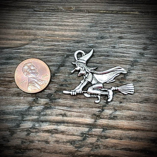 Halloween Charms - Witch Riding a Broomstick