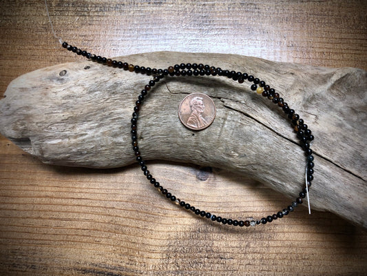 Black Onyx Rounds - 3mm - 15.5"