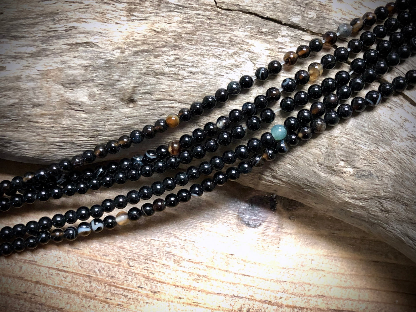 Black Onyx Rounds - 3mm - 15.5"