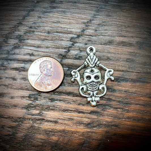 Antique Silver Plated Pewter Skull