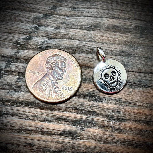 Antique Silver Plated Pewter Fancy Skull