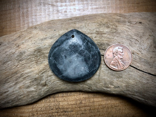 Grey Marble Stone Pendant - Pear