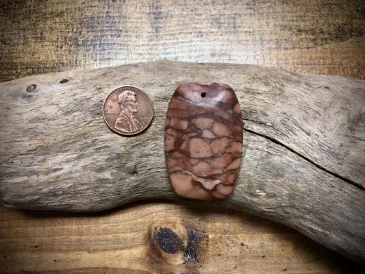 Brown Zebra Jasper Stone Pendant - Long Cushion