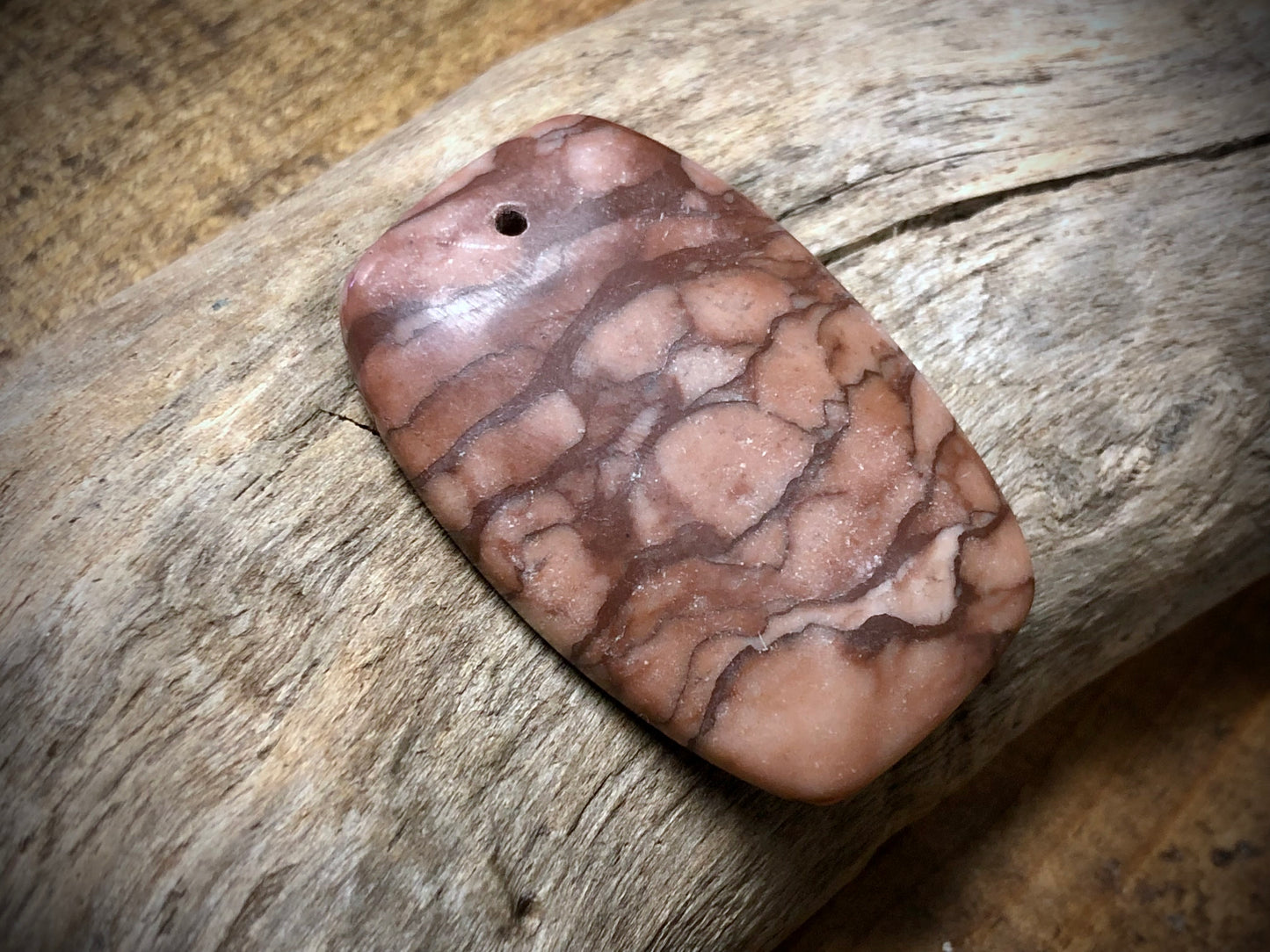 Brown Zebra Jasper Stone Pendant - Long Cushion