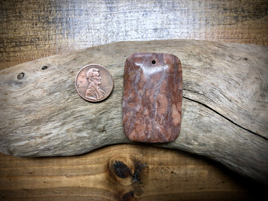 Brown Zebra Jasper Stone Pendant - Rounded Rectangle