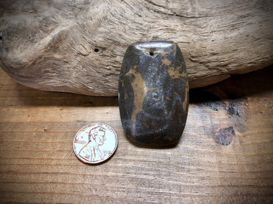 Brown Portoro Marble Stone Pendant - Long Cushion