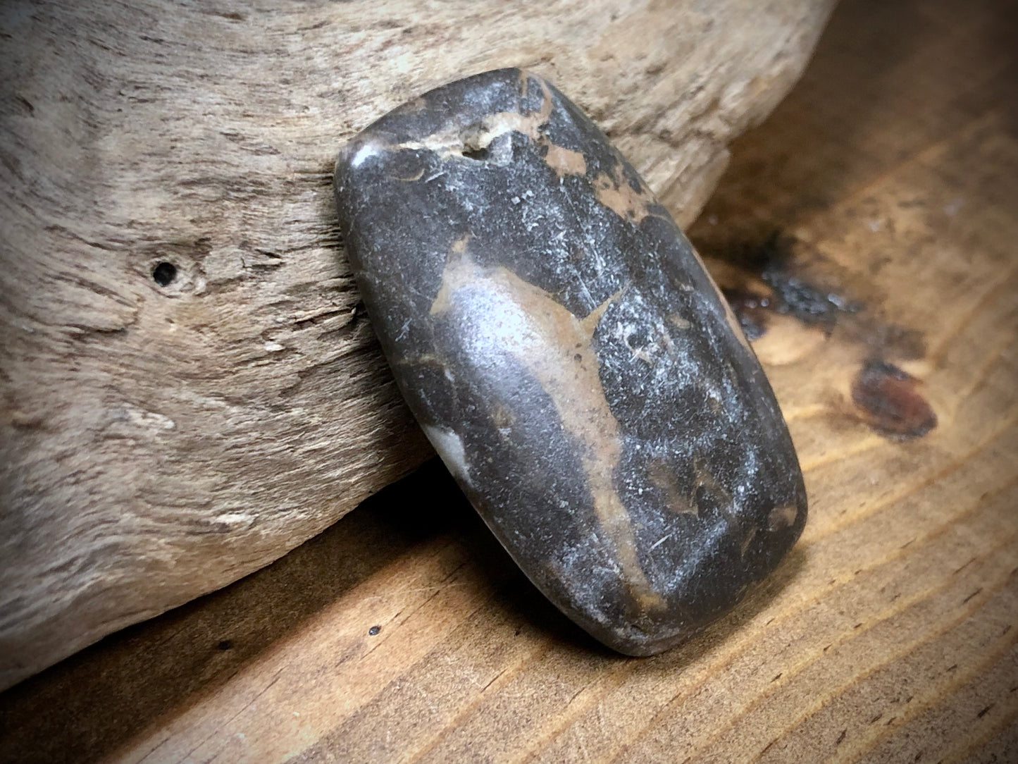 Brown Portoro Marble Stone Pendant - Long Cushion