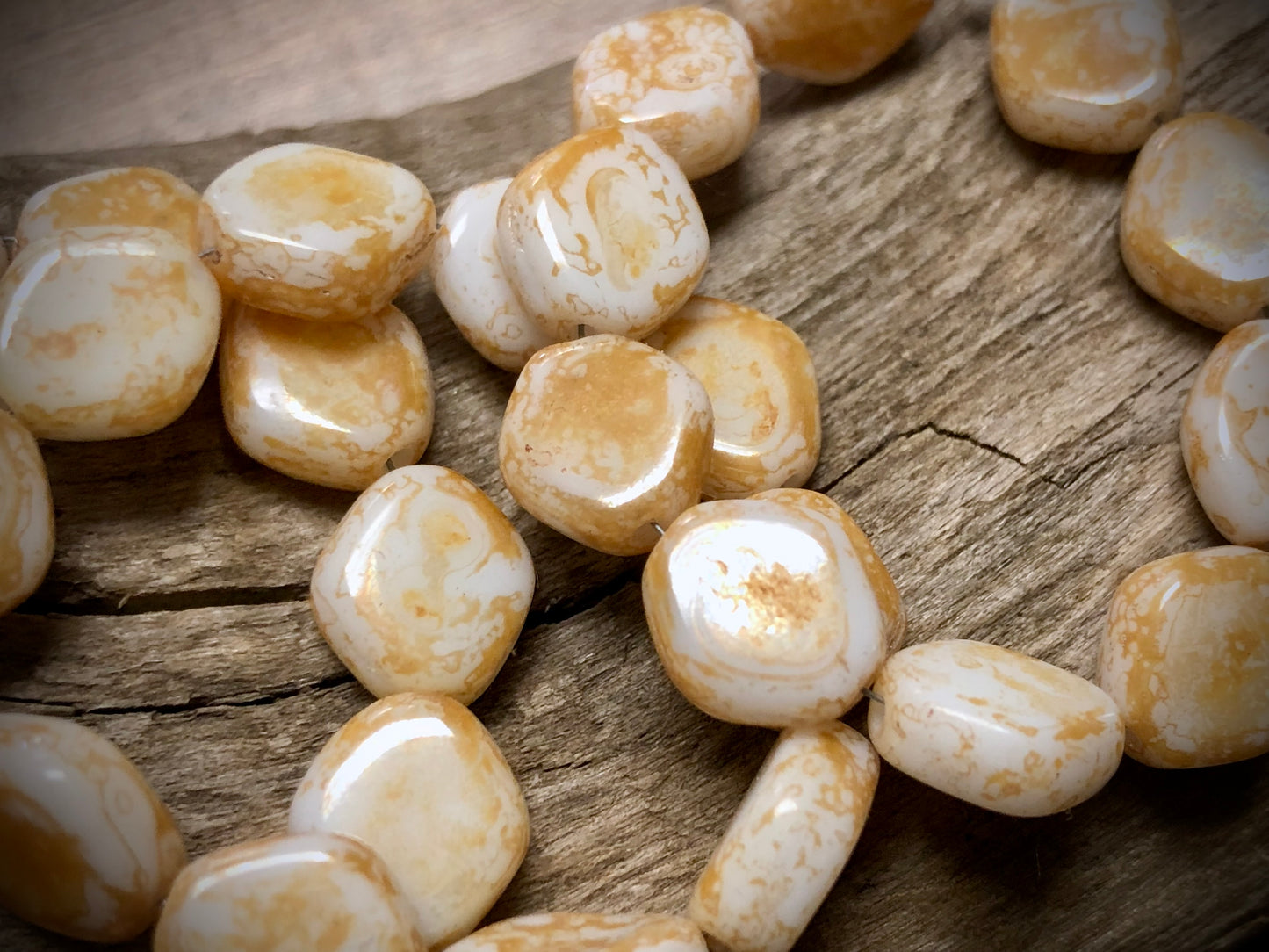 Vintage Czech Glass Strand - Flat Bicones