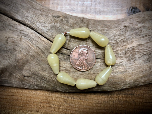 Vintage Czech Glass Strand - Cream Drops