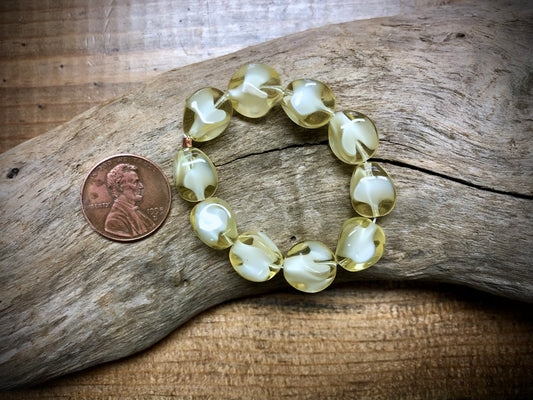 Vintage Czech Glass Strand - Cream Twists
