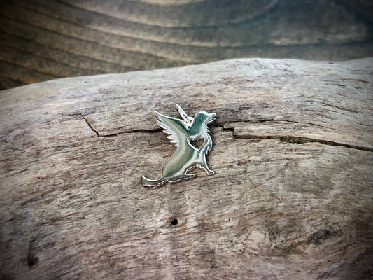 Sterling Angel Dog Charm