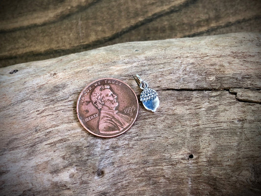 Sterling Silver Flat Acorn Charm