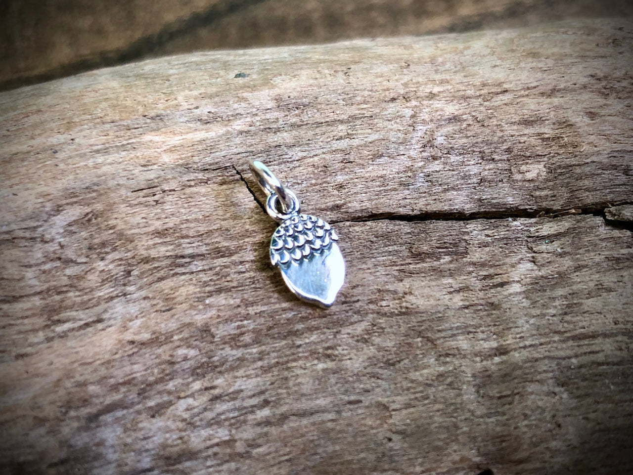 Sterling Silver Flat Acorn Charm