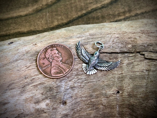 Sterling Silver Soaring Bird Charm