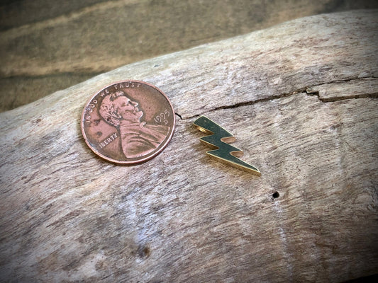 Bronze Lightning Bolt Bead