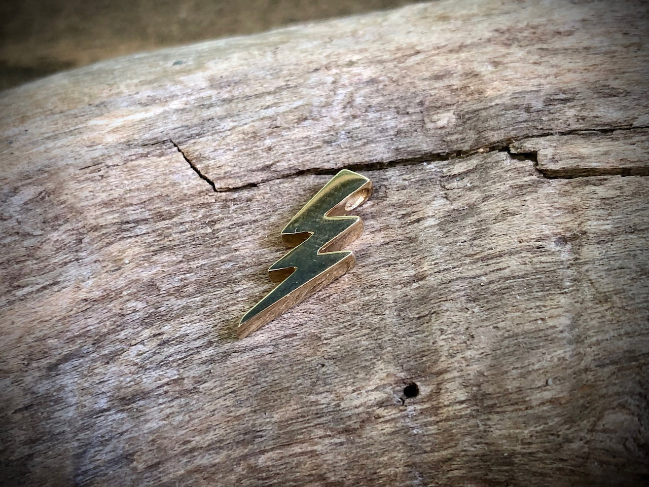 Bronze Lightning Bolt Bead