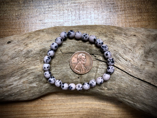 Druk Czech Glass - Light Purple Speckled Rounds - 6mm