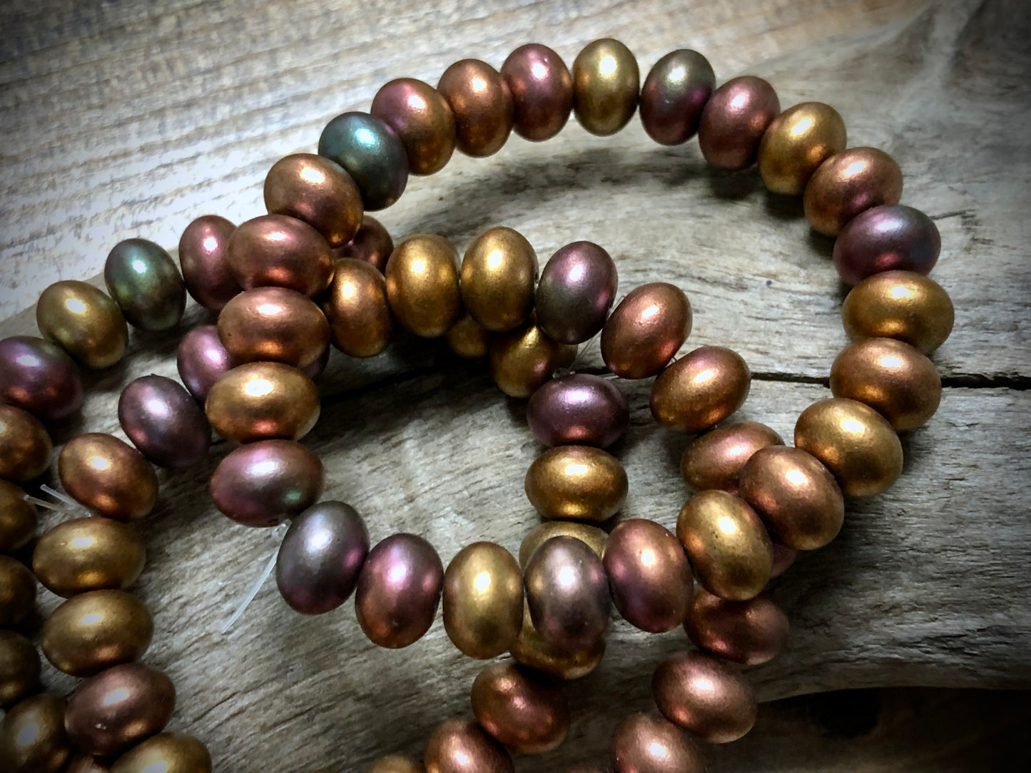 Czech Glass - Metallic Autumn Mix Rondelles - 6mm x 8mm