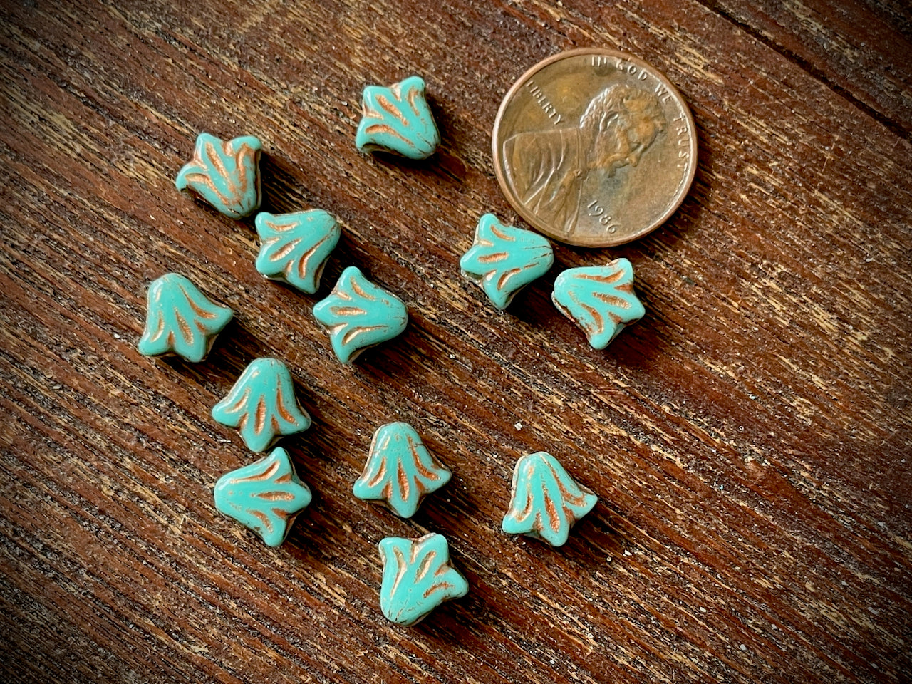 Lily Flower Czech Glass Beads