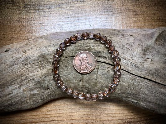 Czech Glass - Clear Melons with Copper Wash - 5mm