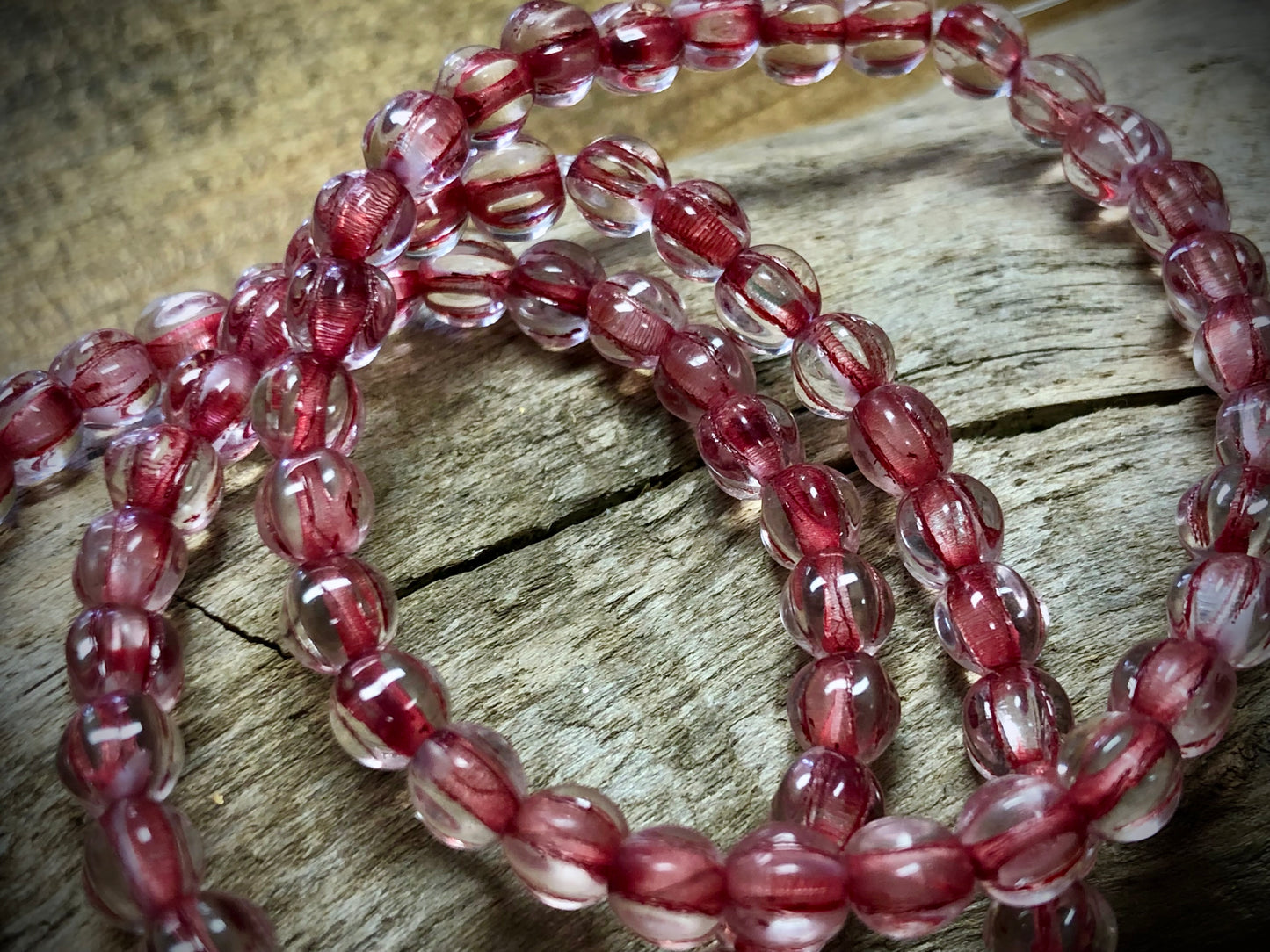 Czech Glass - Rose Melons - 5mm